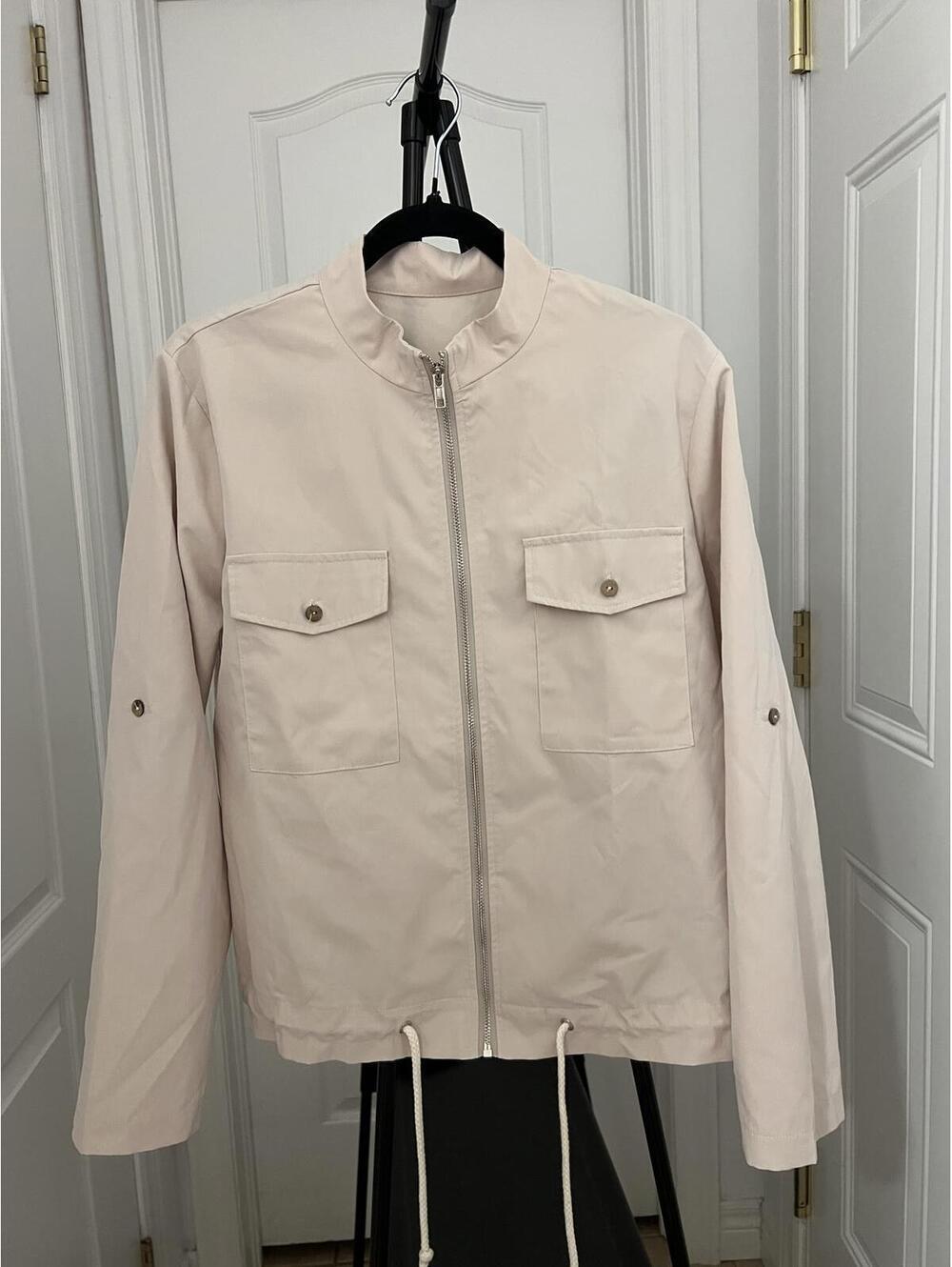 Beige Spring Jacket Zip Front Lightweight M - Picture 4 of 7